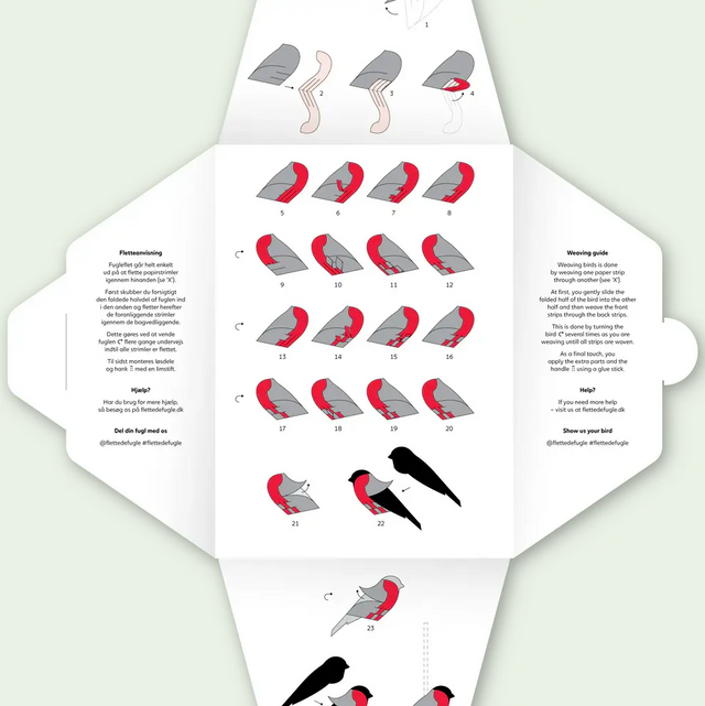 Flettet julefugl dompap - Papirfamilien