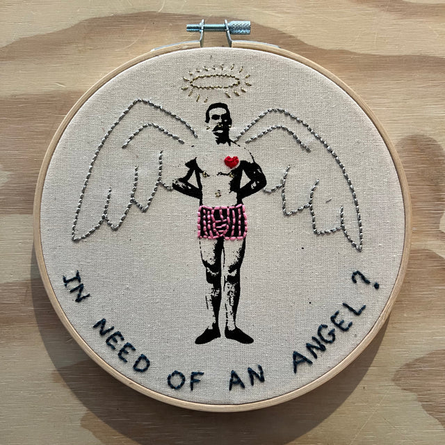 In need of an angel? - vægbroderi - Mads Dinesen Studio