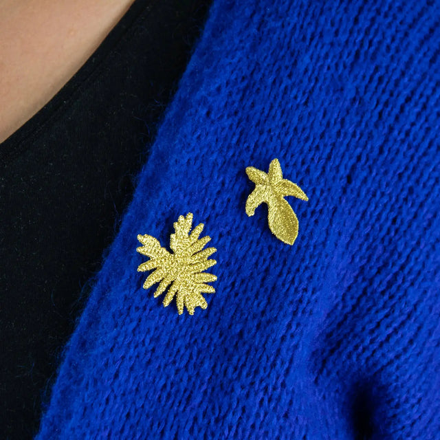 Gyldne Brocher  - 3 tropiske blade - Botanopia