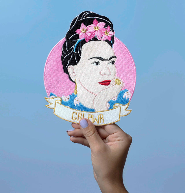 Frida Kahlo strygemærke stort - Malicieuse
