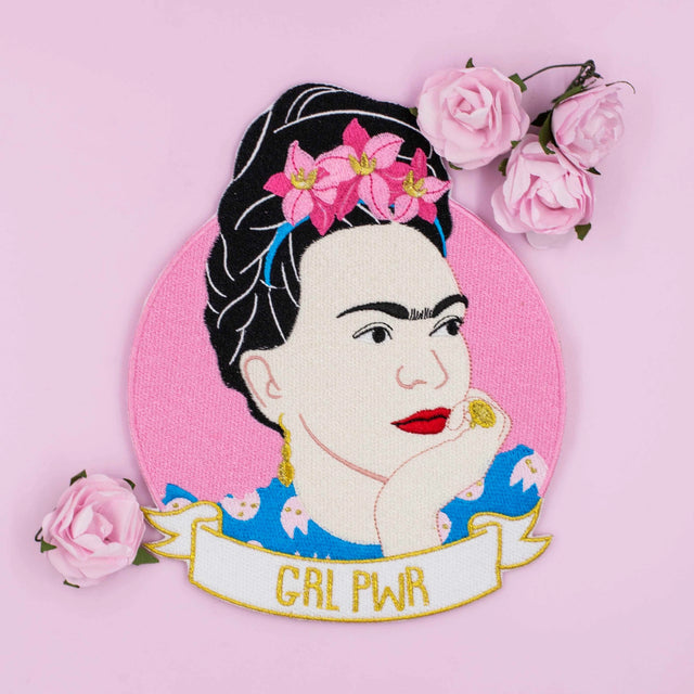 Frida Kahlo strygemærke stort - Malicieuse