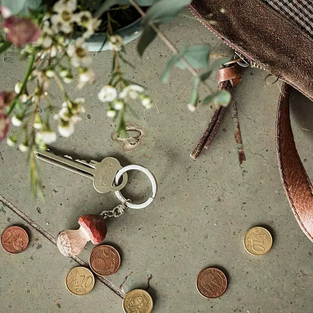 Wildlife Garden karl johan svamp nøglering med nøgler, livsstilsfoto