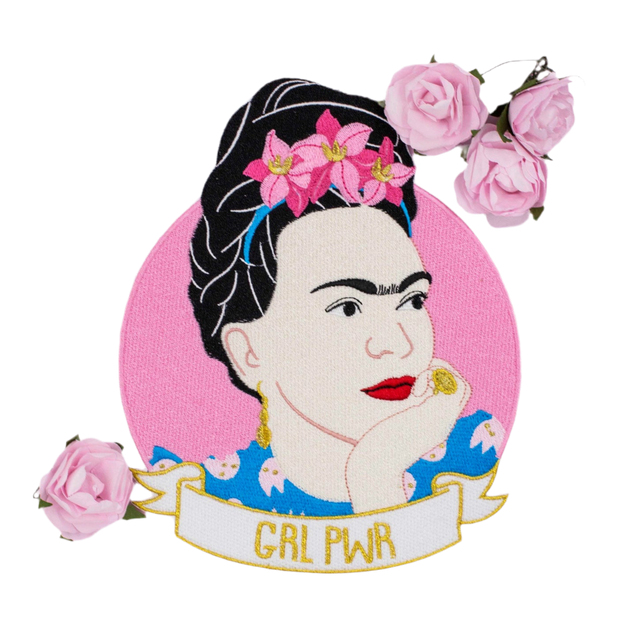 Frida Kahlo strygemærke stort - Malicieuse