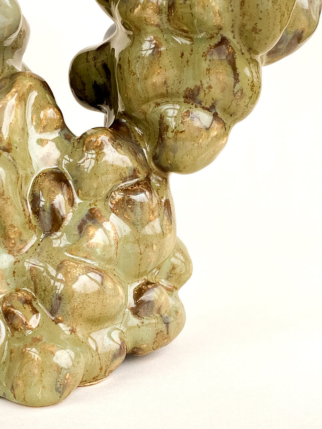 Stor bobbel skulptur (agatgrøn) - Vibeke Wang