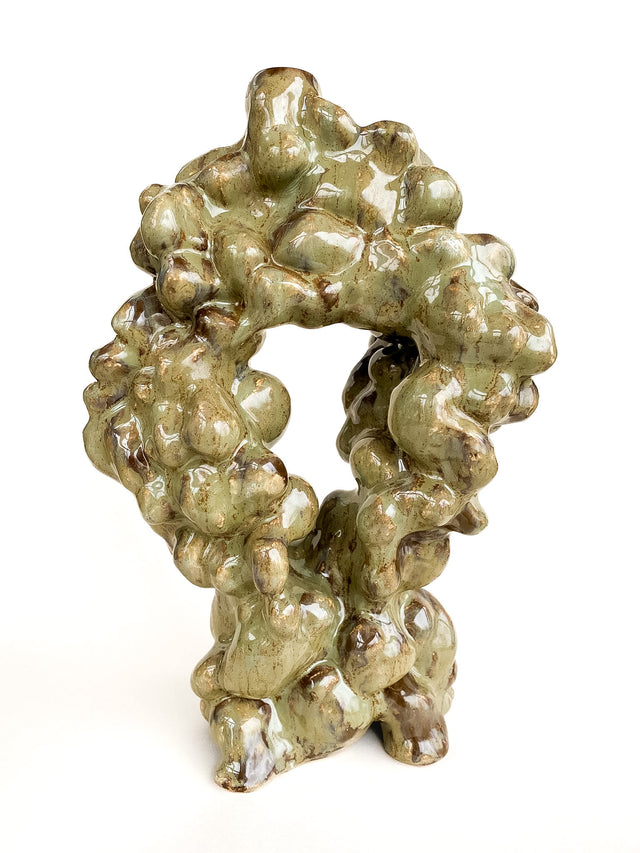 Stor bobbel skulptur (agatgrøn) - Vibeke Wang