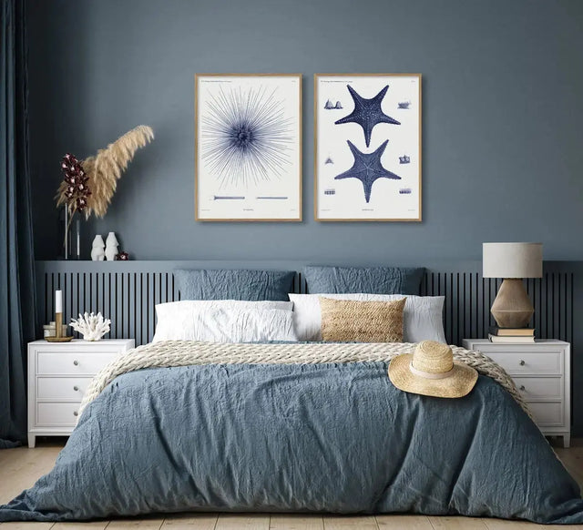 Blåt søpindsvin - kunstprint - The Dybdahl Co.