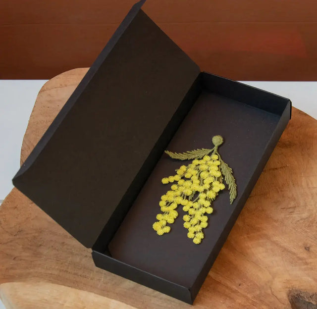 Broche - mimosa blomst