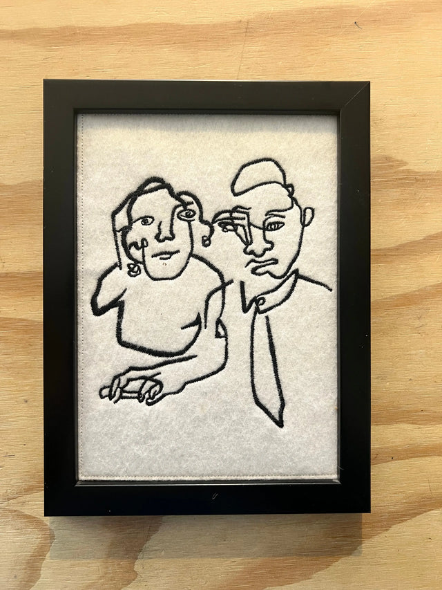 German couple 1953 - Broderet billede