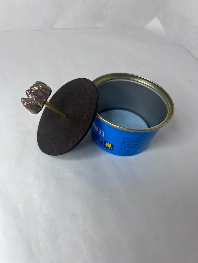 Pyntedåse i upcycled metal (Faaborg leverpostej) - håndlavet af Harritsø