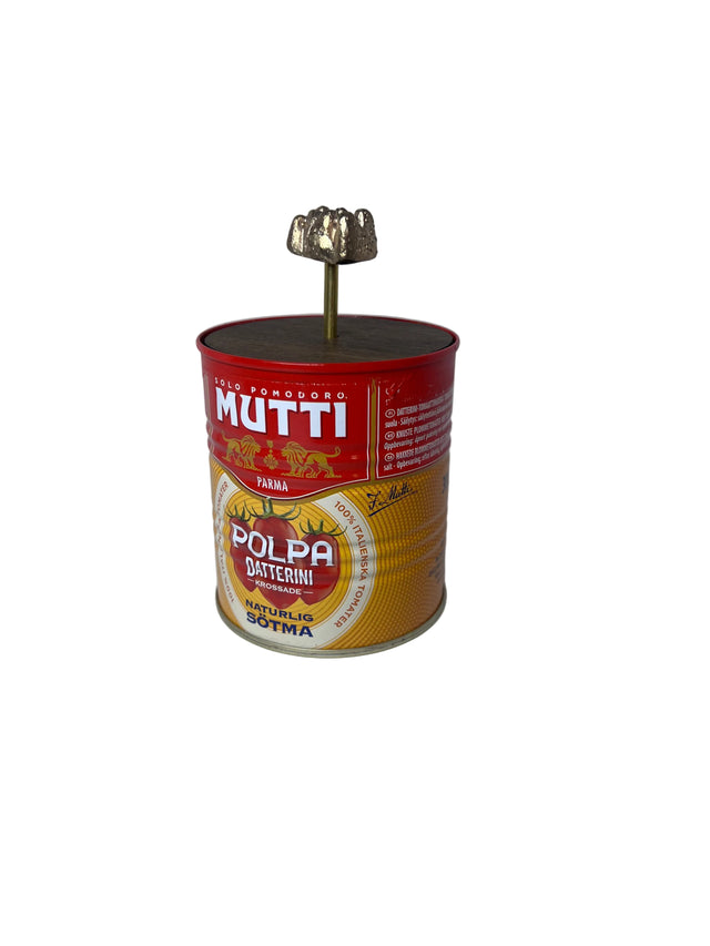 Pyntedåse i upcycled metal (Mutti Polpa) - håndlavet af Harritsø