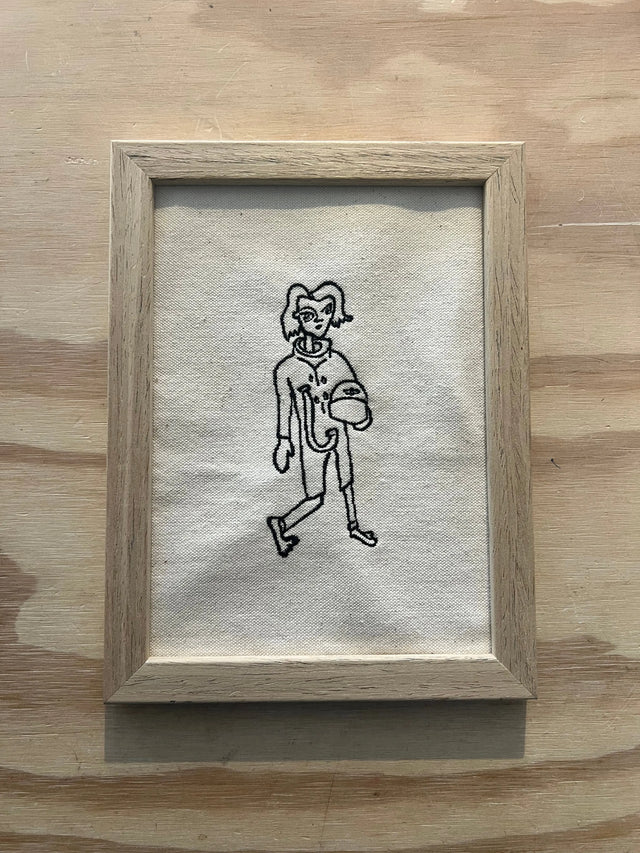 Ready for space - Broderet billede - Rustfelt