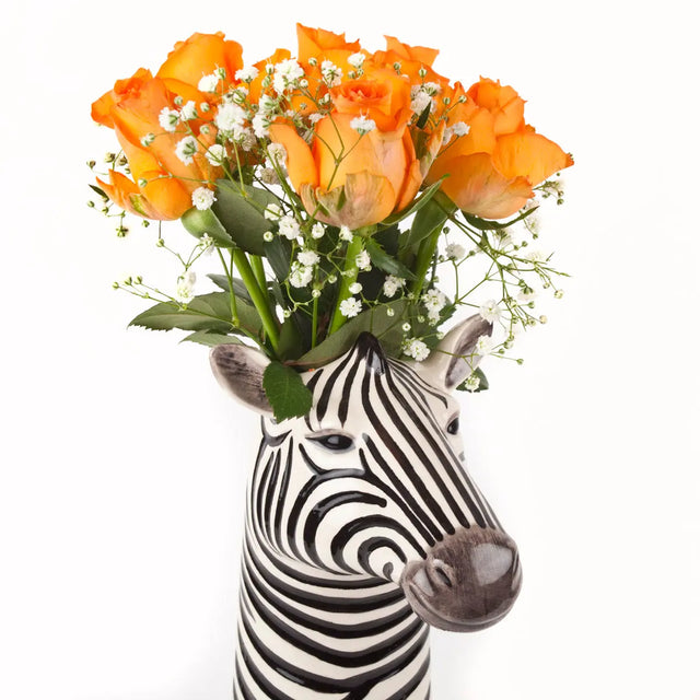 Zebra vase Quail