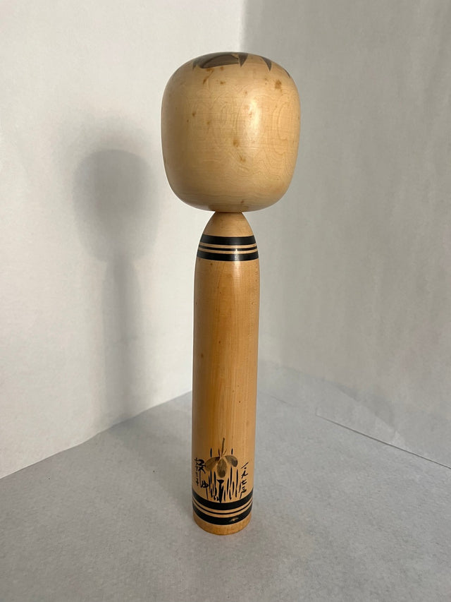 Bund af vintage kokeshi #07 i hånddrejet træ. 33 cm, Ponyklubben.