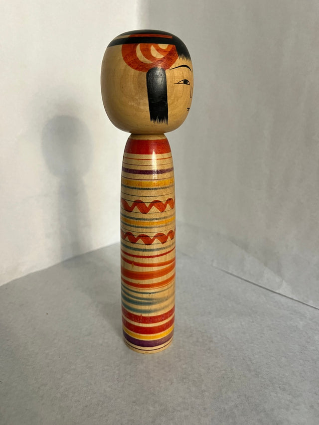 Bund af vintage kokeshi #13 i hånddrejet træ. 25 cm, Ponyklubben.