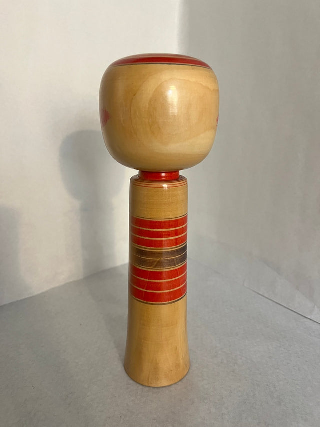 Bund af vintage kokeshi #19 i hånddrejet træ. 25 cm, Ponyklubben.