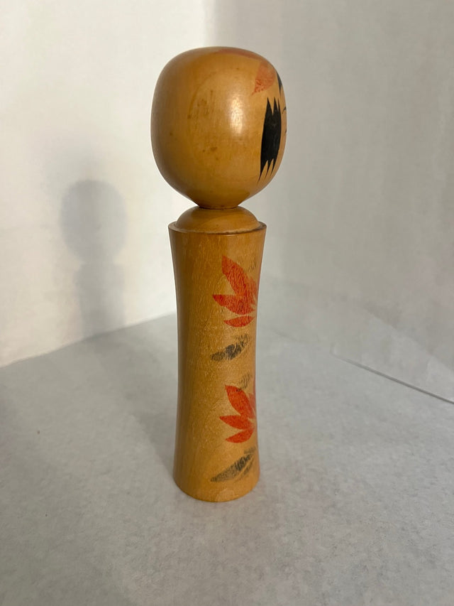 Bund af vintage kokeshi #21 i hånddrejet træ. 19 cm, Ponyklubben.
