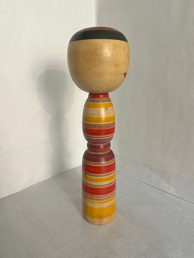 Bund af vintage kokeshi #12 i hånddrejet træ. 31 cm, Ponyklubben.