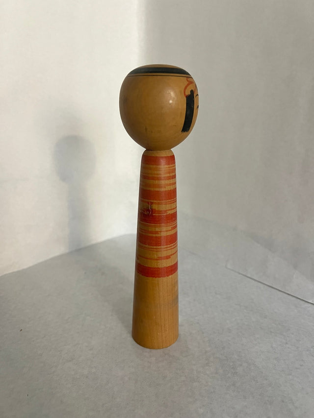 Bund af vintage kokeshi #22 i hånddrejet træ. 19 cm, Ponyklubben.