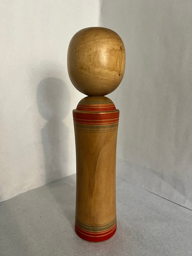 Bund af vintage kokeshi #20 i hånddrejet træ. 27 cm, Ponyklubben.