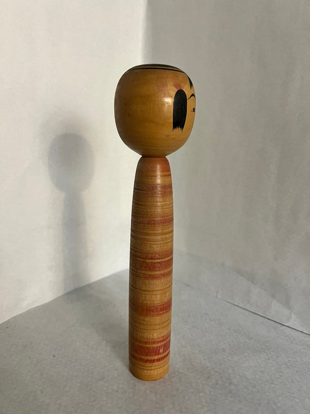 Bund af vintage kokeshi #15 i hånddrejet træ. 25 cm, Ponyklubben.