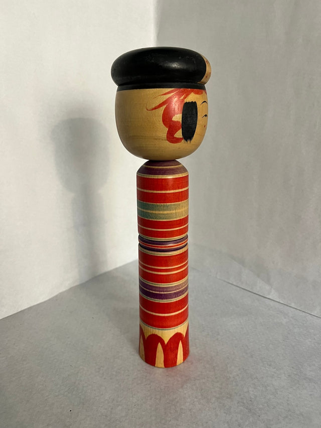 Bund af vintage kokeshi #11 i hånddrejet træ. 31 cm, Ponyklubben.